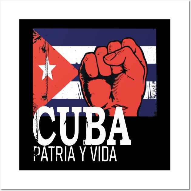 Cuba Flag Cuba Power Cuban Pride Vintage Wall Art by dyazagita